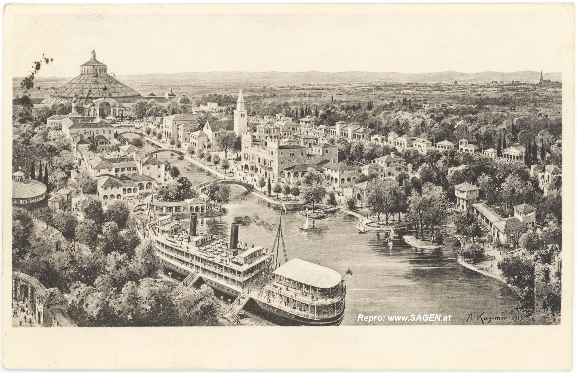 Künstlerkarte Wien Adria Ausstellung 1913