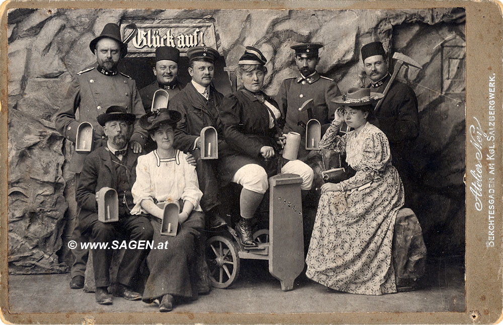 Kartonfotographie Königlich-Bayrisches-Salzbergwerk Berchtesgaden