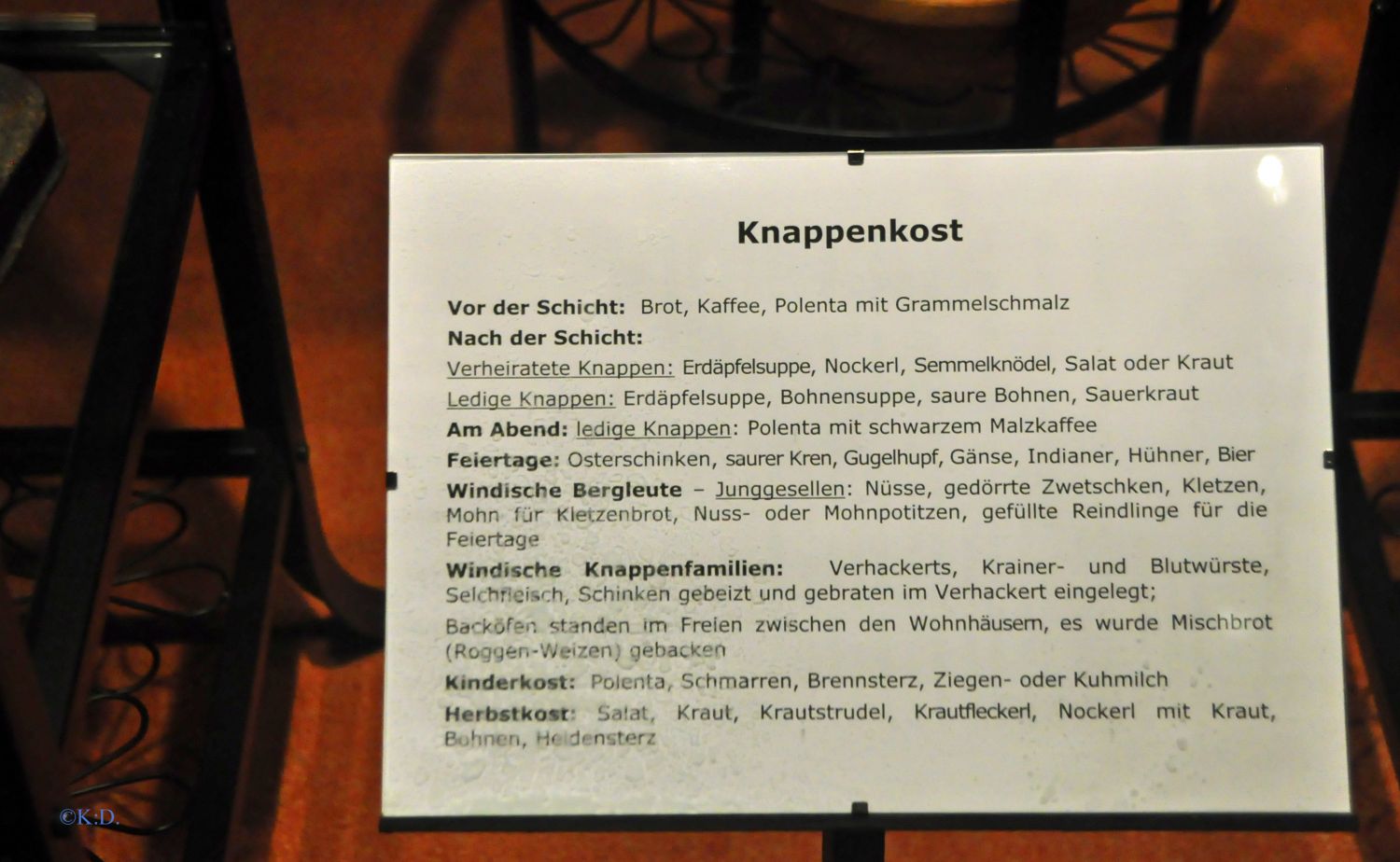 Knappenkost (Bergbaumuseum Klagenfurt)