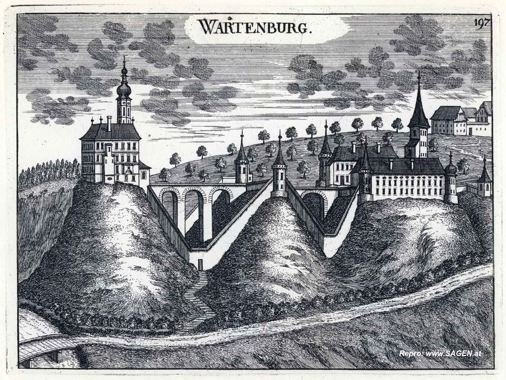 Kupferstich Wartenburg, Georg Matthäus Vischer 1674