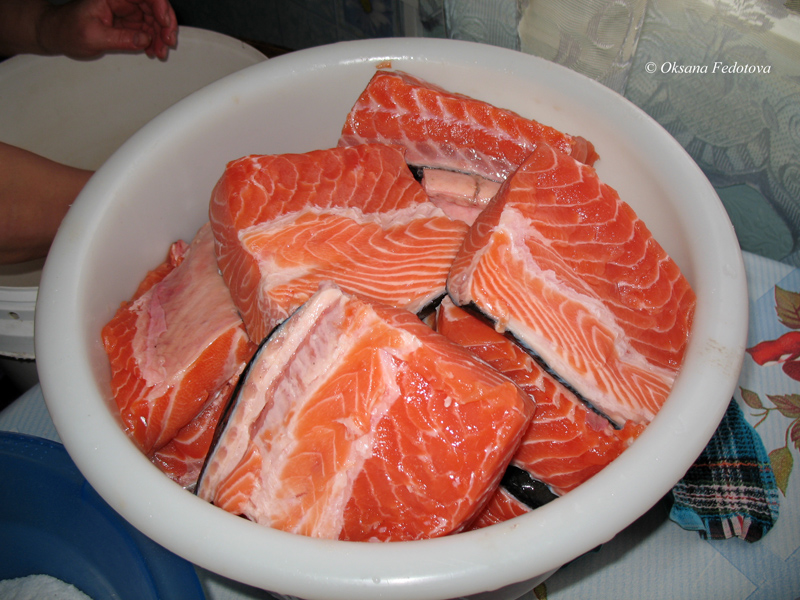 Lachs, fertig zum Salzen