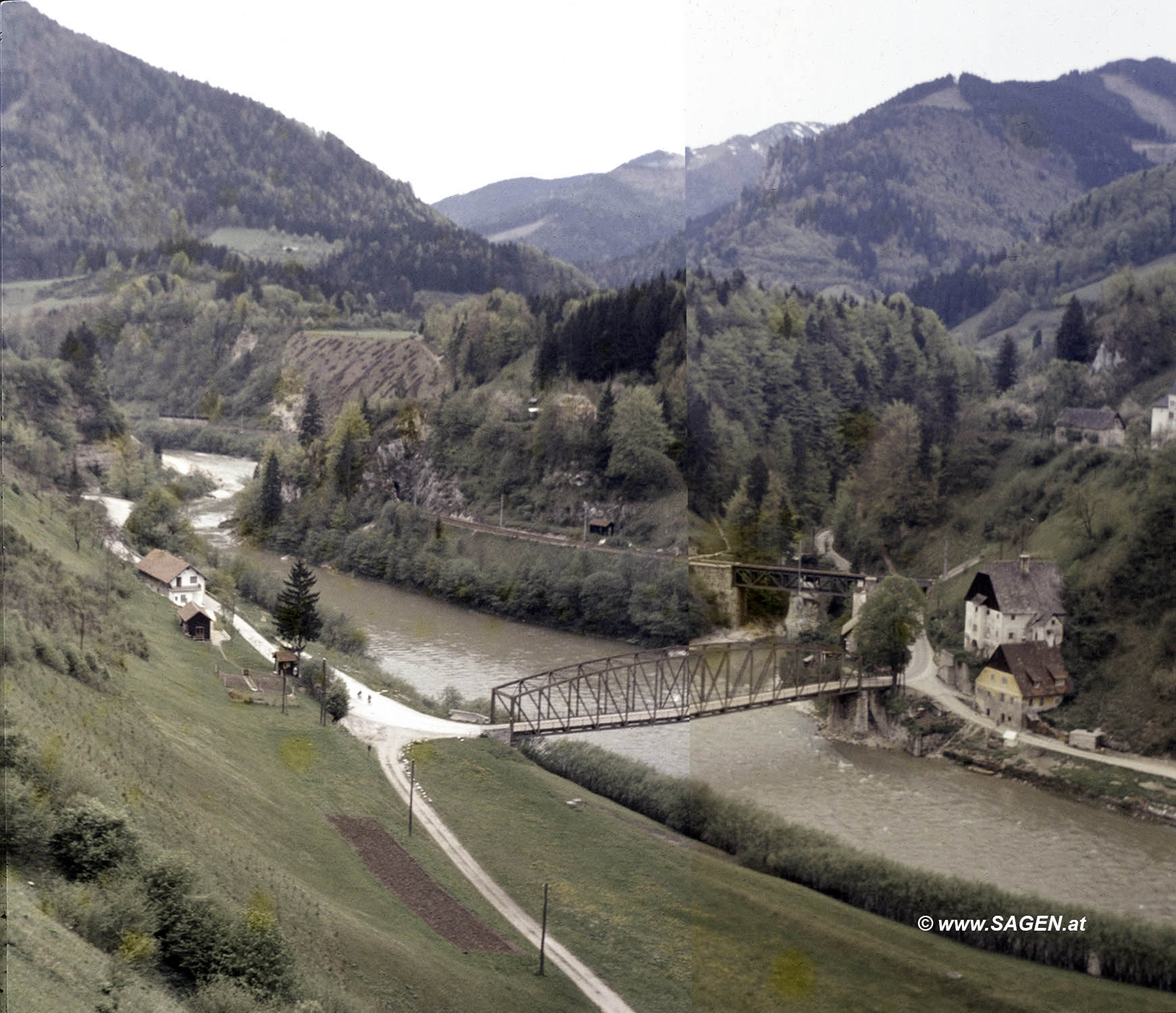 Laussafall, Kesselberg bei Altenmarkt bei Sankt Gallen um 1970