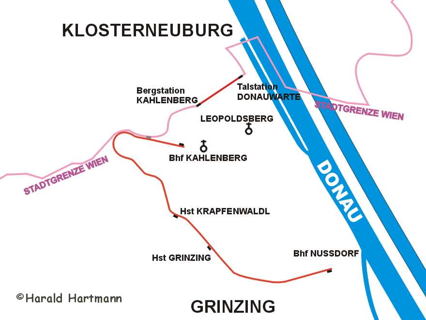 Linienplan Wiener Bergbahnen