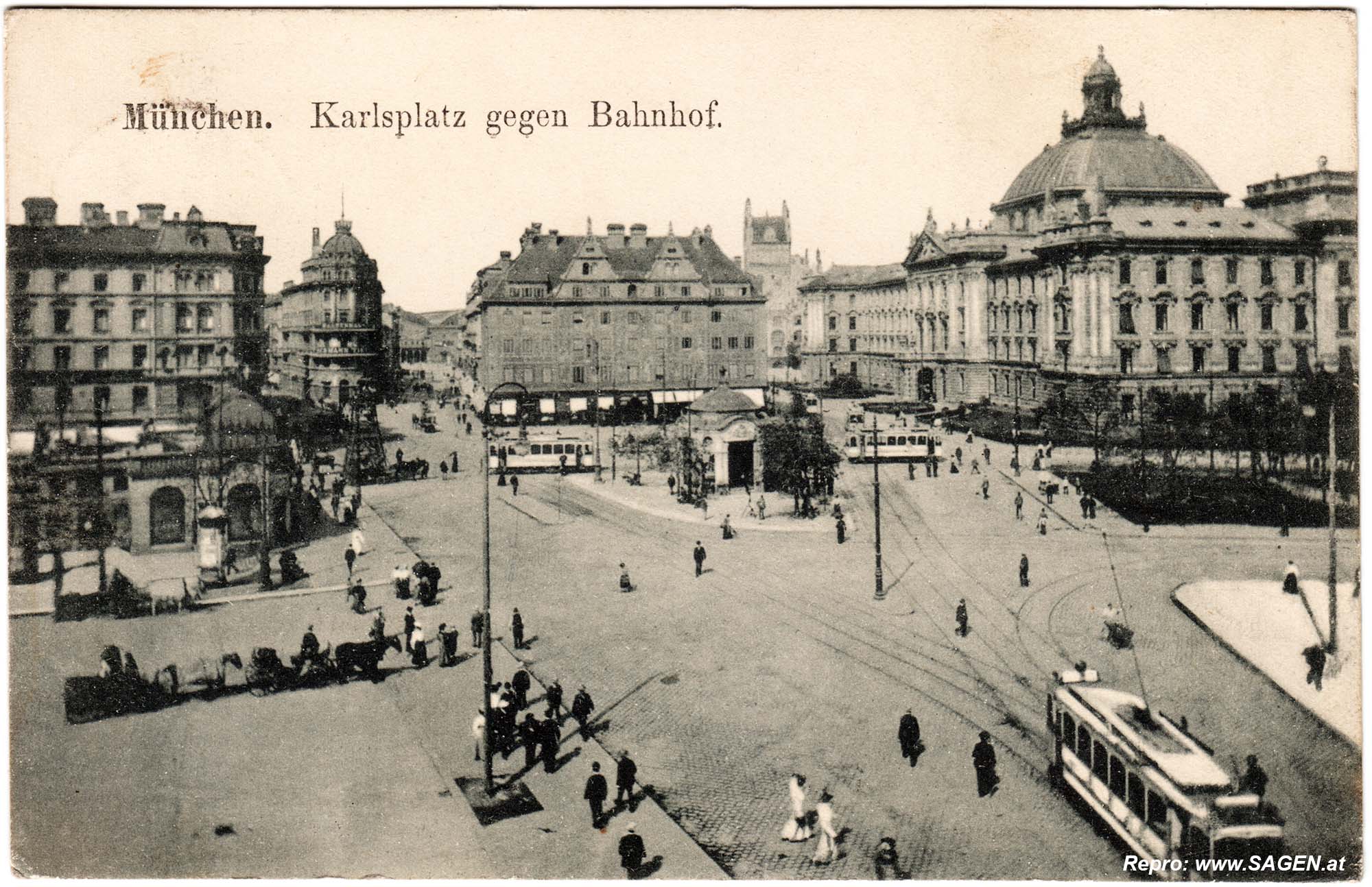 München, Karlsplatz gegen Bahnhof