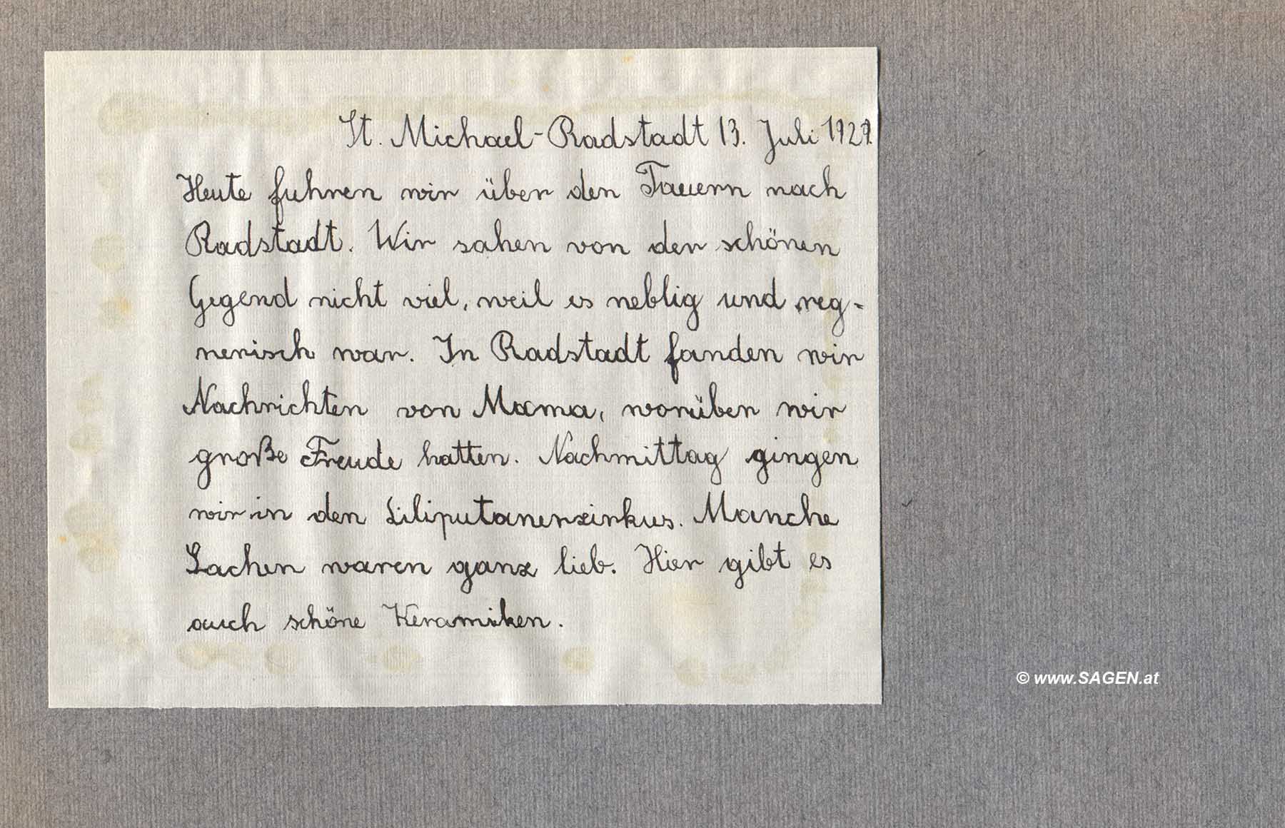 Mein Sommer 1929 - Fotoalbum und Tagebuch