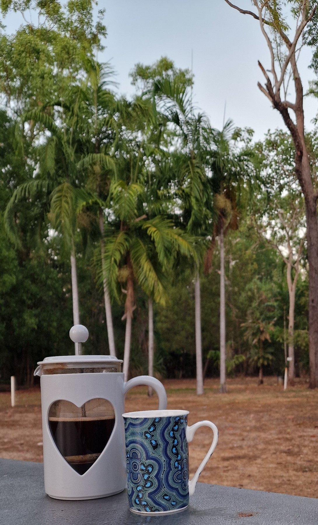 Morgenkaffe am Campingplatz in Batchelor, Northern Territory