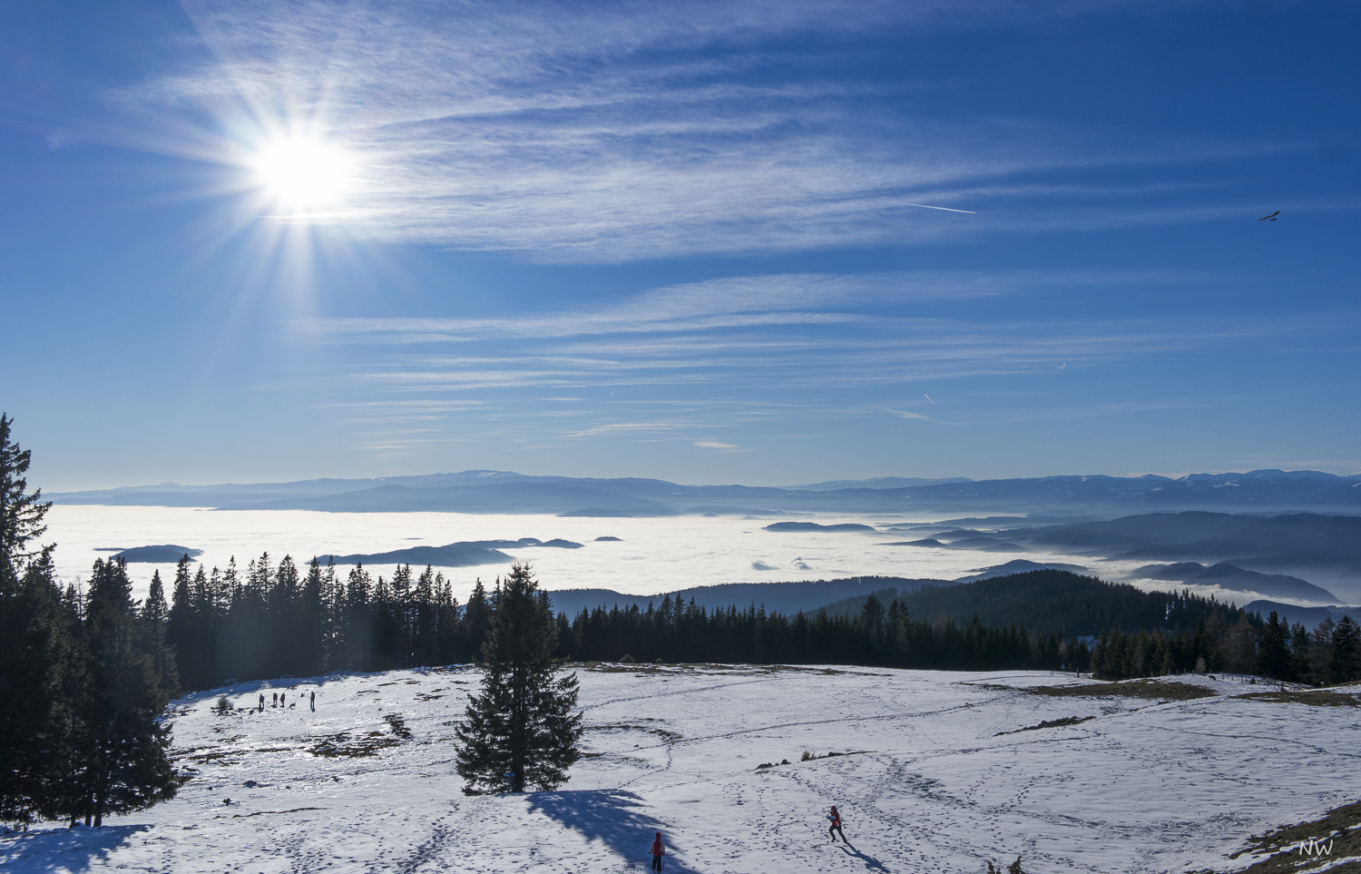 Nebel, Sonne und etwas Schnee