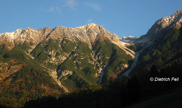 Nordkette und Arzler Scharte gegen Norden