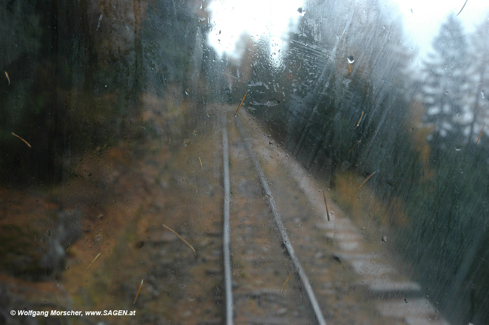 Obere Marmorbahn im Nebel