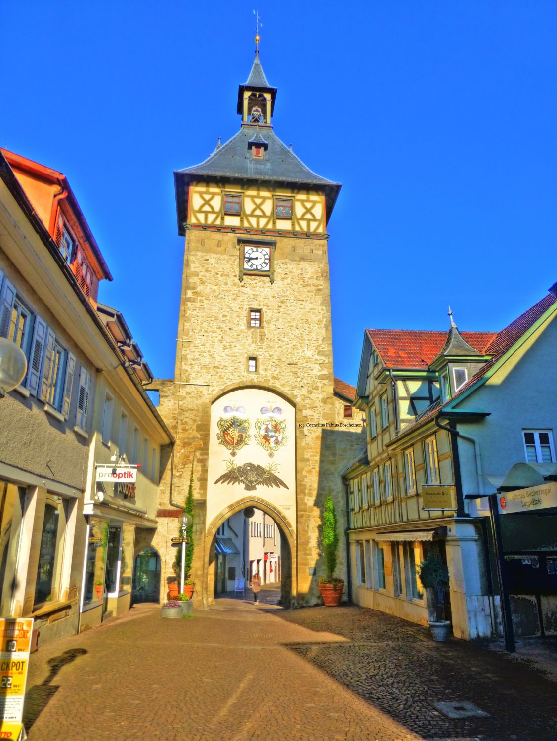 Oberer Torturm der Marbacher Stadtbefestigung. Wahrzeichen der Stadt.