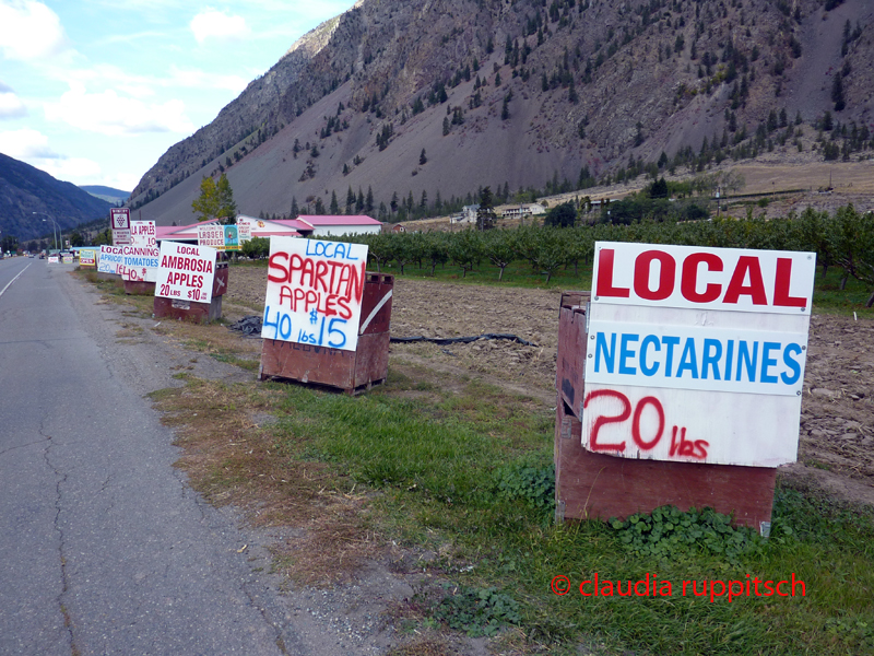 Obstdirektverkauf im Similkameen Valley, Kanada