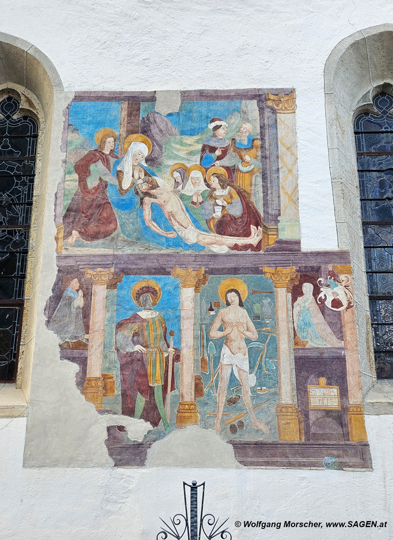 Pfarrkirche Tartsch, Fresken Außenwand