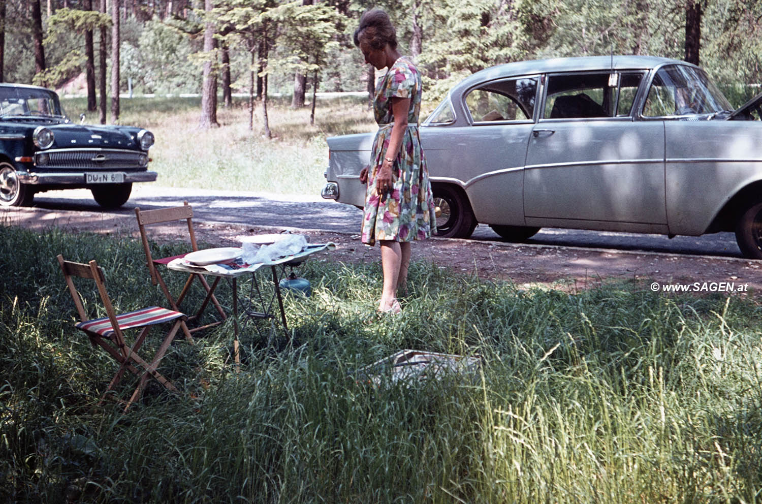 Picknick Autobahn Rastplatz 1964