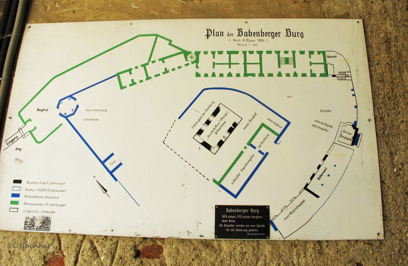 Plan der Burgruine Thunau bei Gars/Kamp