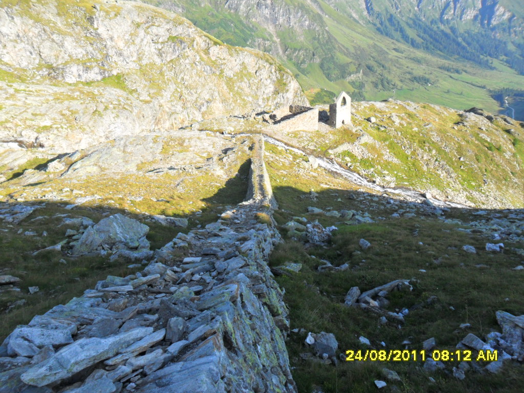 Radhaus mit Fundament eines Schrägaufzuges