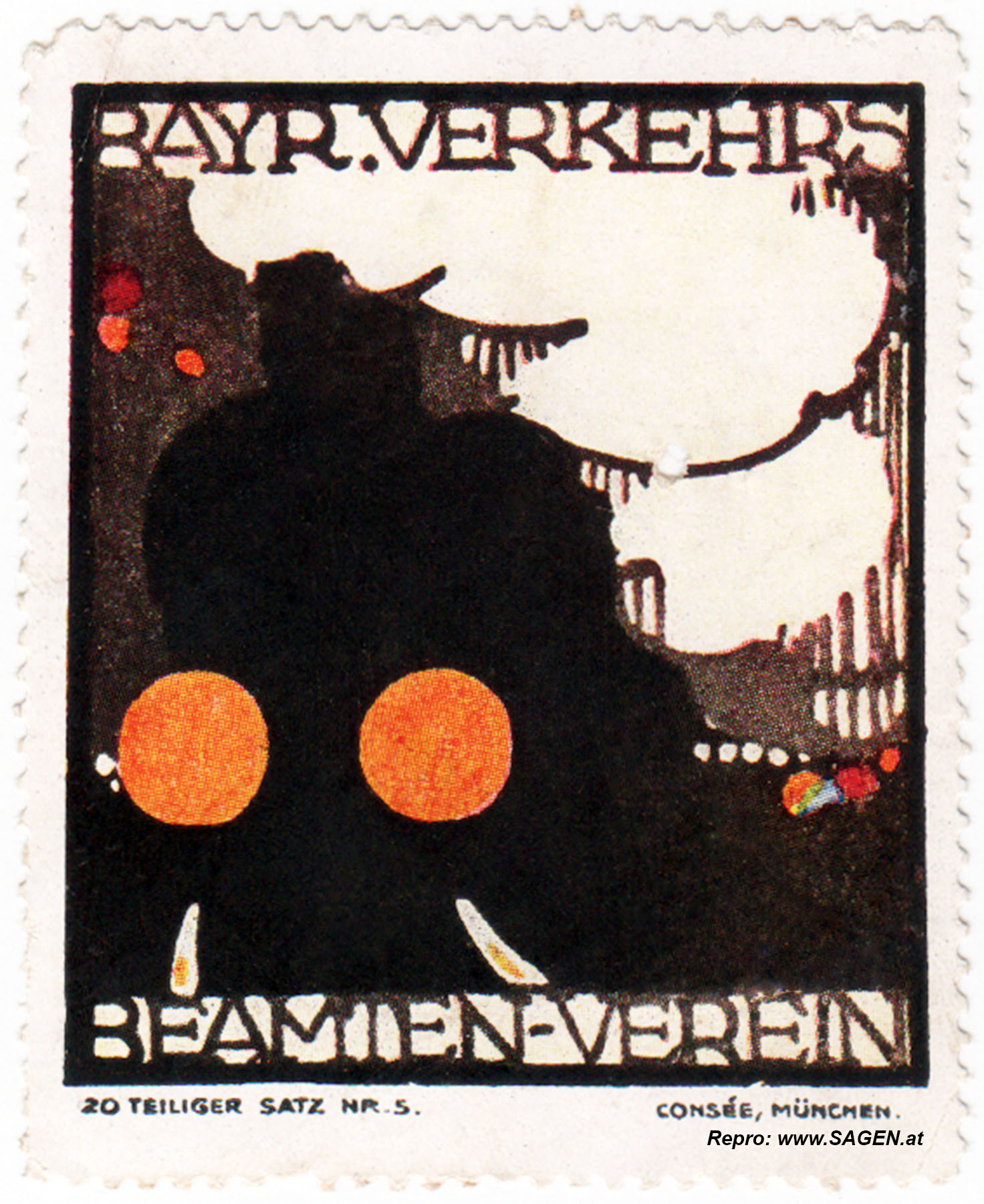 Reklamemarke Bayr. Verkehrs Beamten-Verein