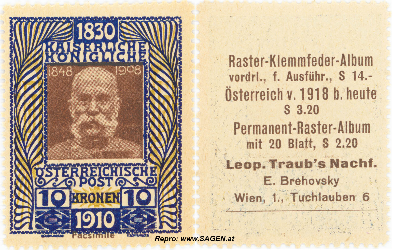 Reklamemarke/Vignette Kaiser Franz Josef - E. Brehovsky