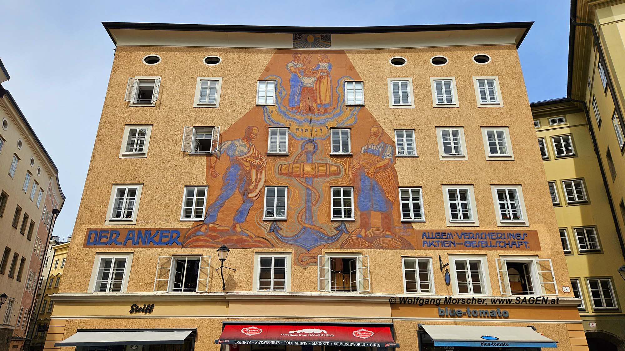 Salzburg, Anker-Sonnenuhr, Waagplatz 1