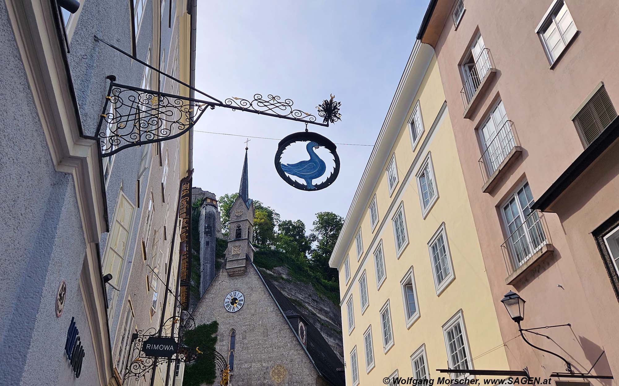 Salzburg Wirtshausausleger Blaue Gans