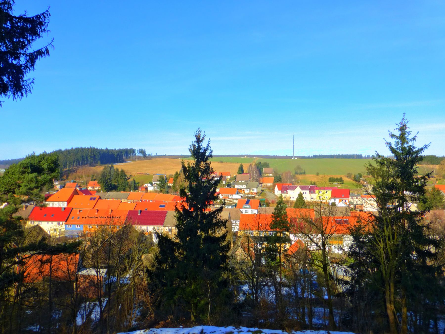 Schöne Aussicht auf Güntersberge im Harz.