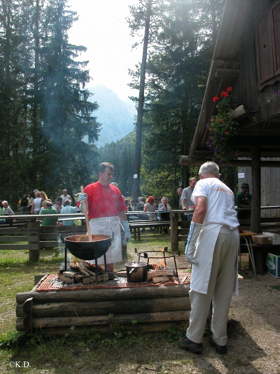 Schaffest am See von Jezersko (Slowenien)