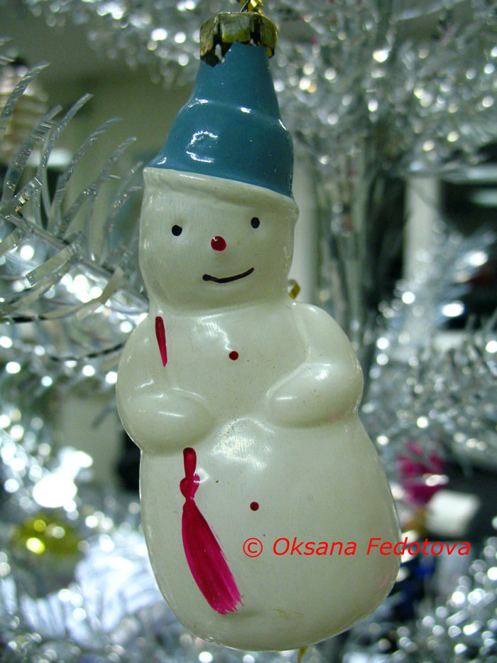 Schneemann - alter Neujahrschmuck aus Glas