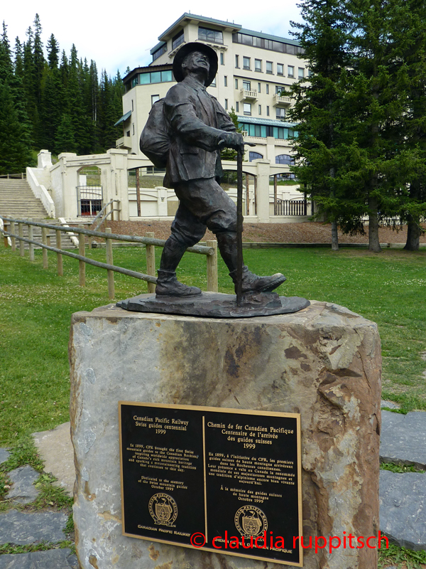 Schweizer Bergführerdenkmal am Lake Louise, Banff Nationalpark, Ca