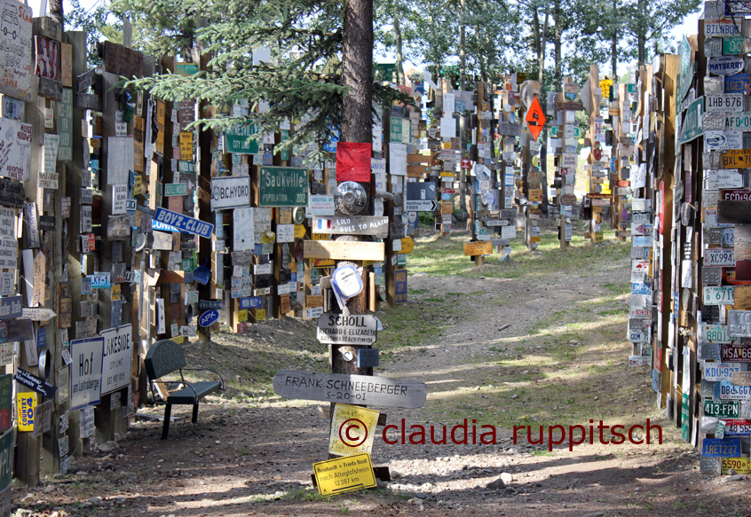 Signpost Forest in Watson Lake, Yukon, Kanada