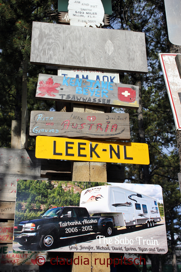 Signpost Forest in Watson Lake, Yukon, Kanada