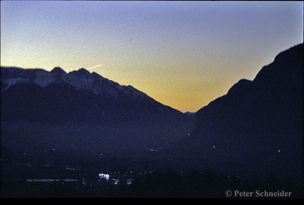 Sonnenuntergang über Innsbruck