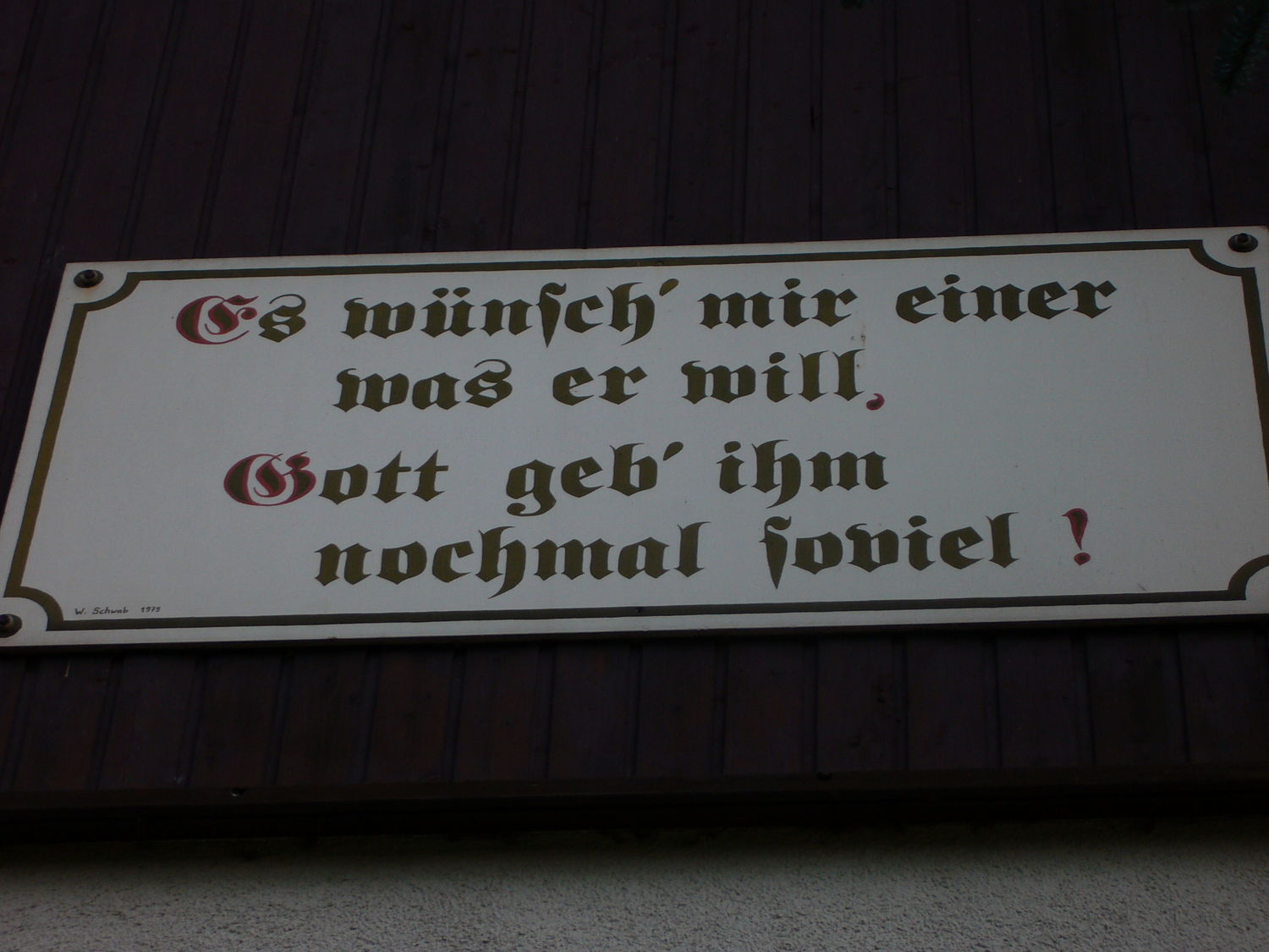 Spruch an meinem Elternhaus