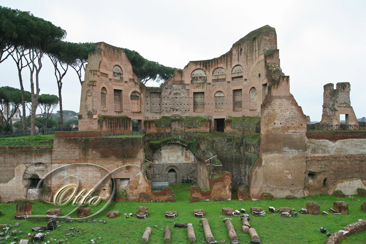 Stadion des Domitian am Palatin in Rom-Tribüne