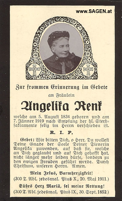 Sterbebild Angelika Renk