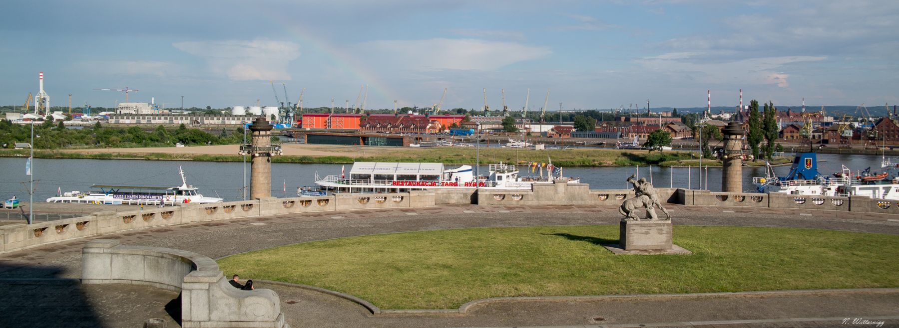 Stettin - Blick von der Haken Terrasse zum Hafen