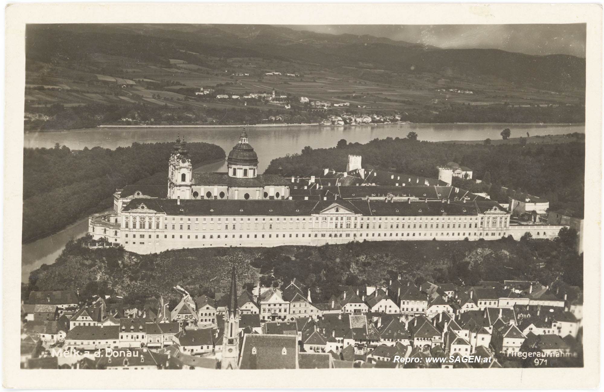 Stift Melk, Luftbild 1940er Jahre