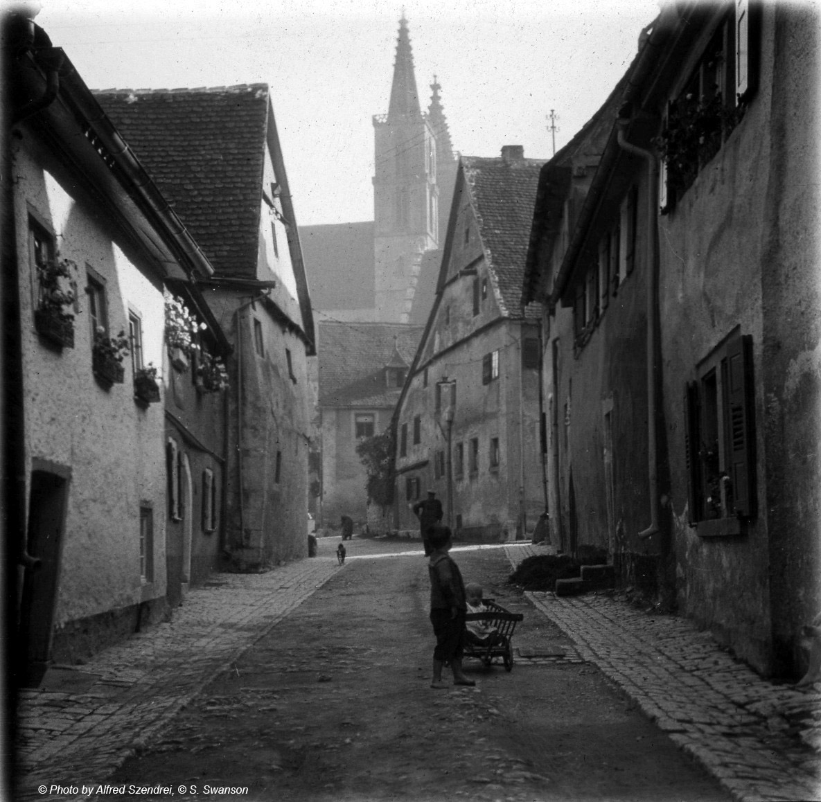 Straßenszene Rothenburg ob der Tauber um 1920