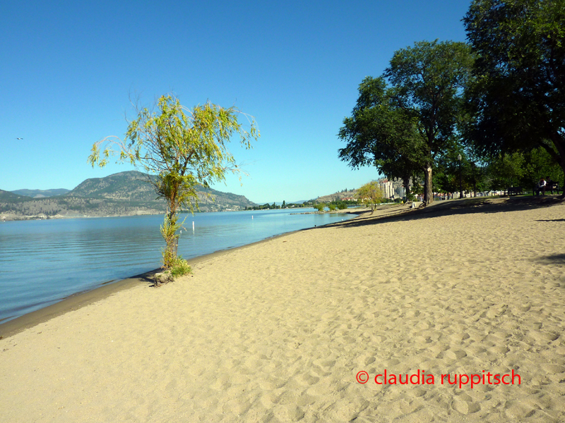 Strand am Okanagan Lake, BC, Kanada