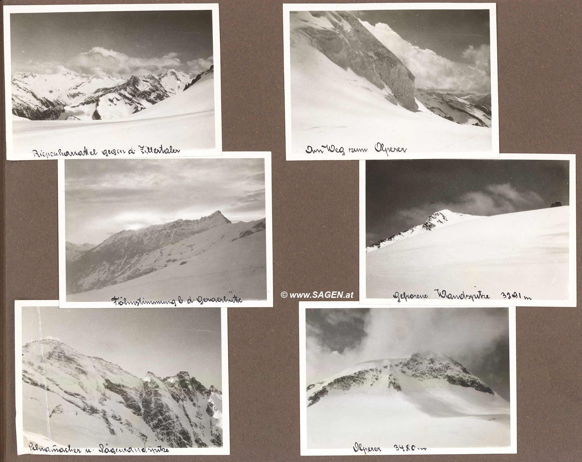 Valsertal, Riepenkar Sattel, Olperer, 1930er-Jahre