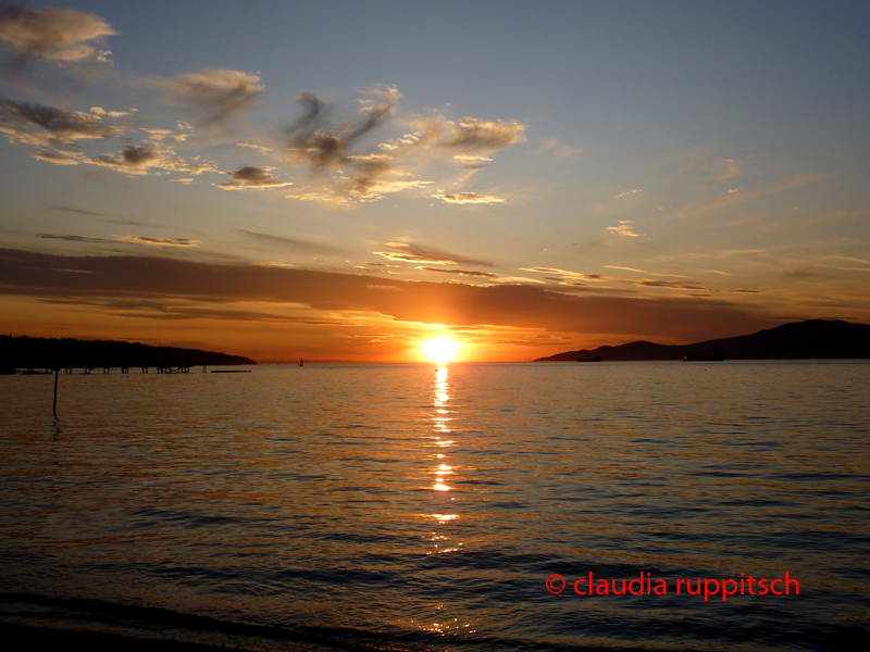 Vancouver, Sonnenuntergang am Kitsilano Beach