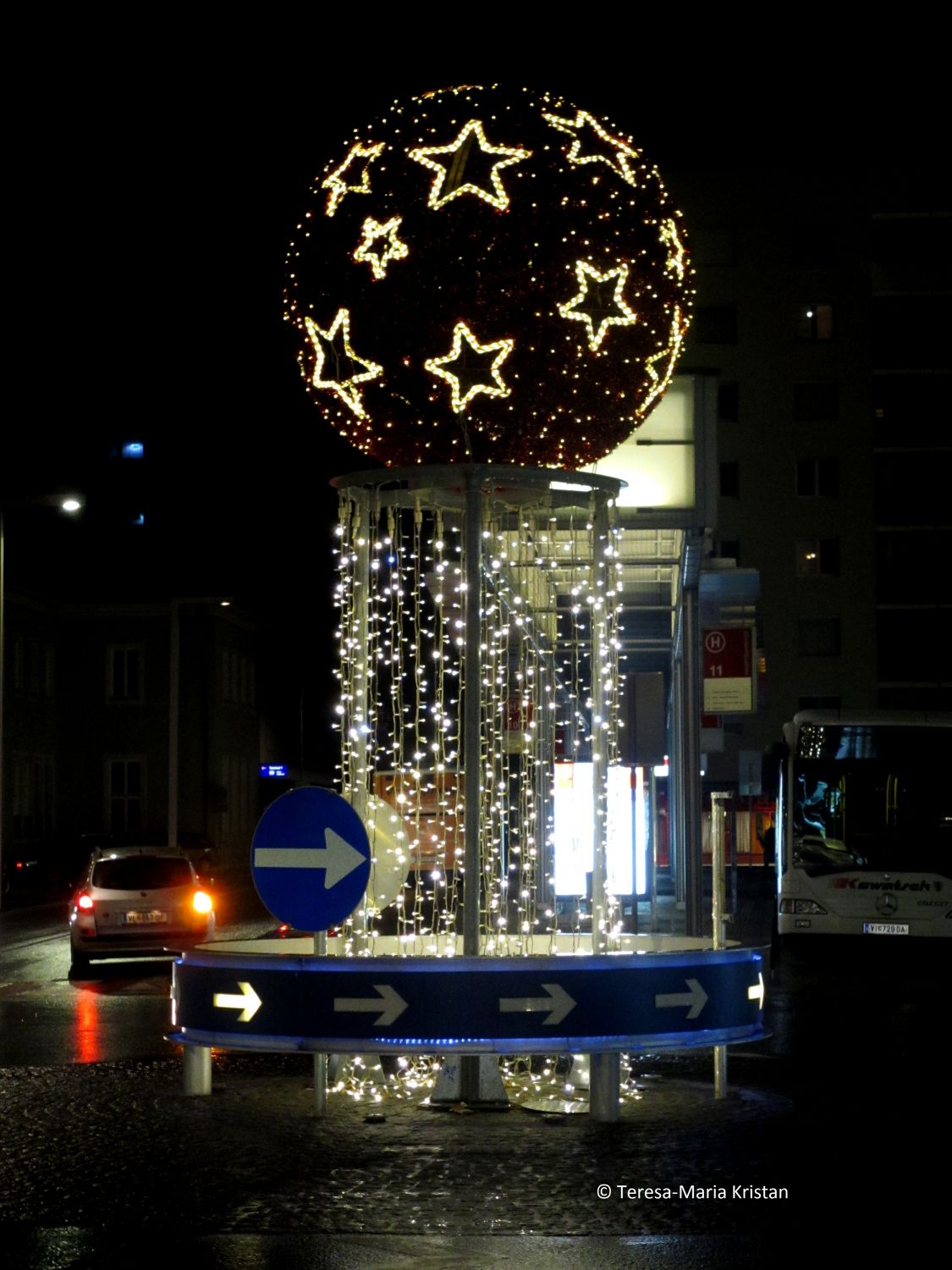 Villach, Kreuzung beim Bahnhof Dezember 2012