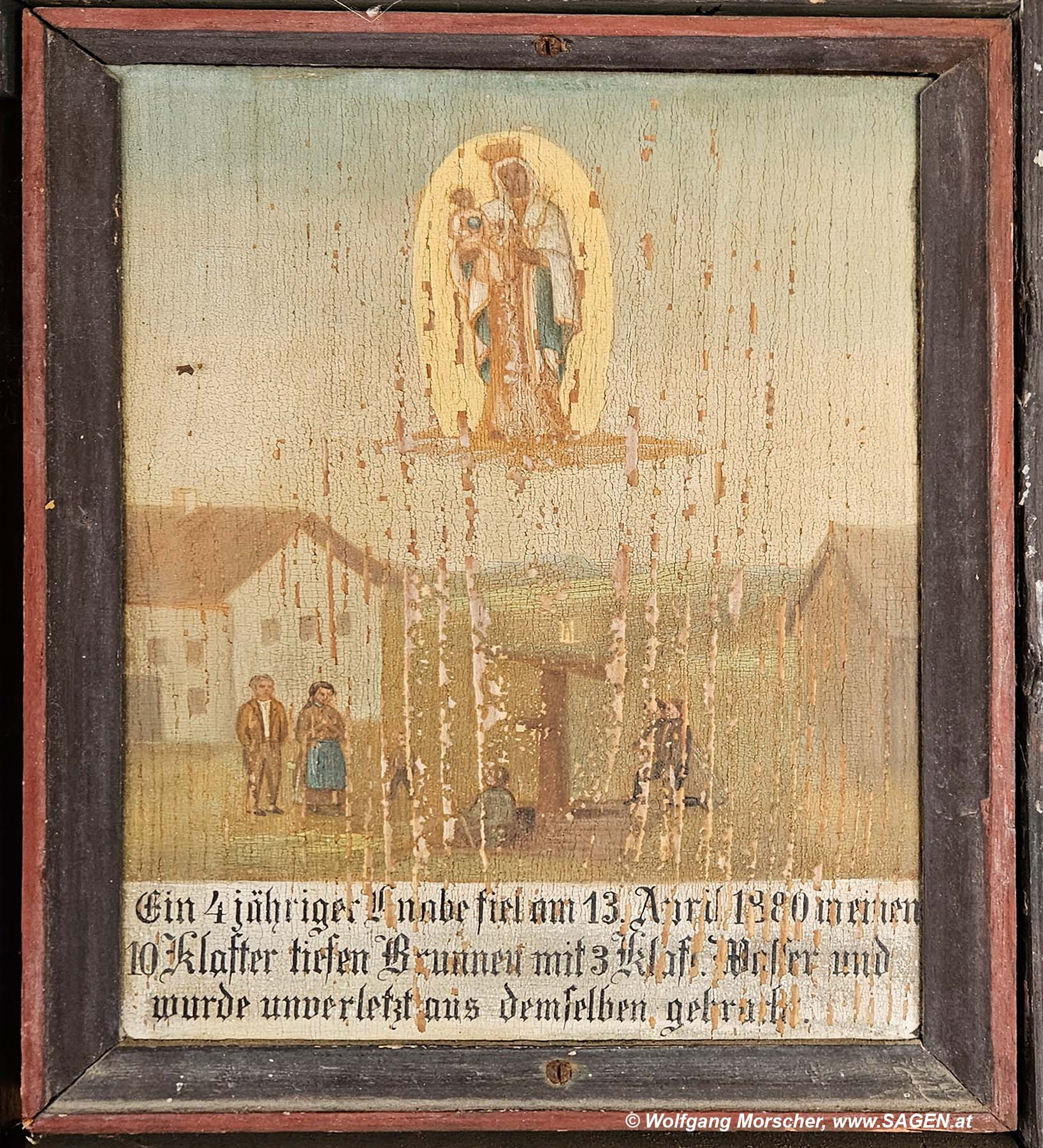 Votivbild Altötting Brunnen-Rettung 1880