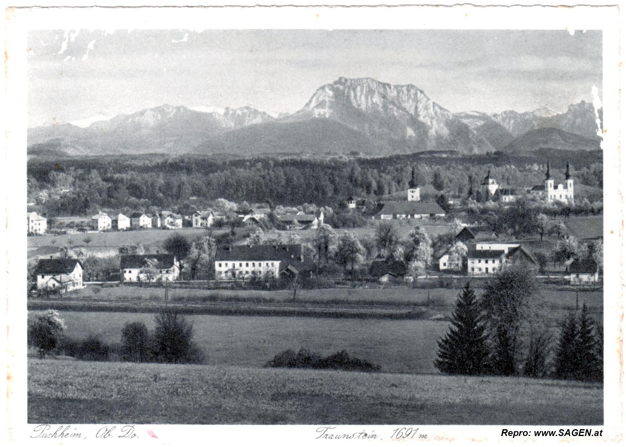 Wallfahrtsbasilika Maria Puchheim mit Traunstein