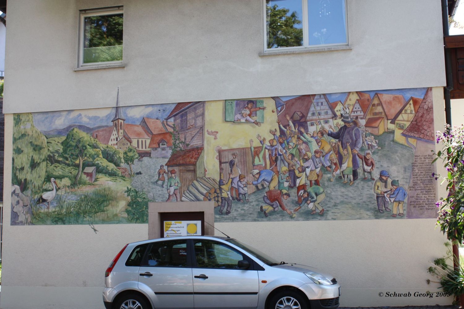 Wandgemälde Storchentag in Haslach