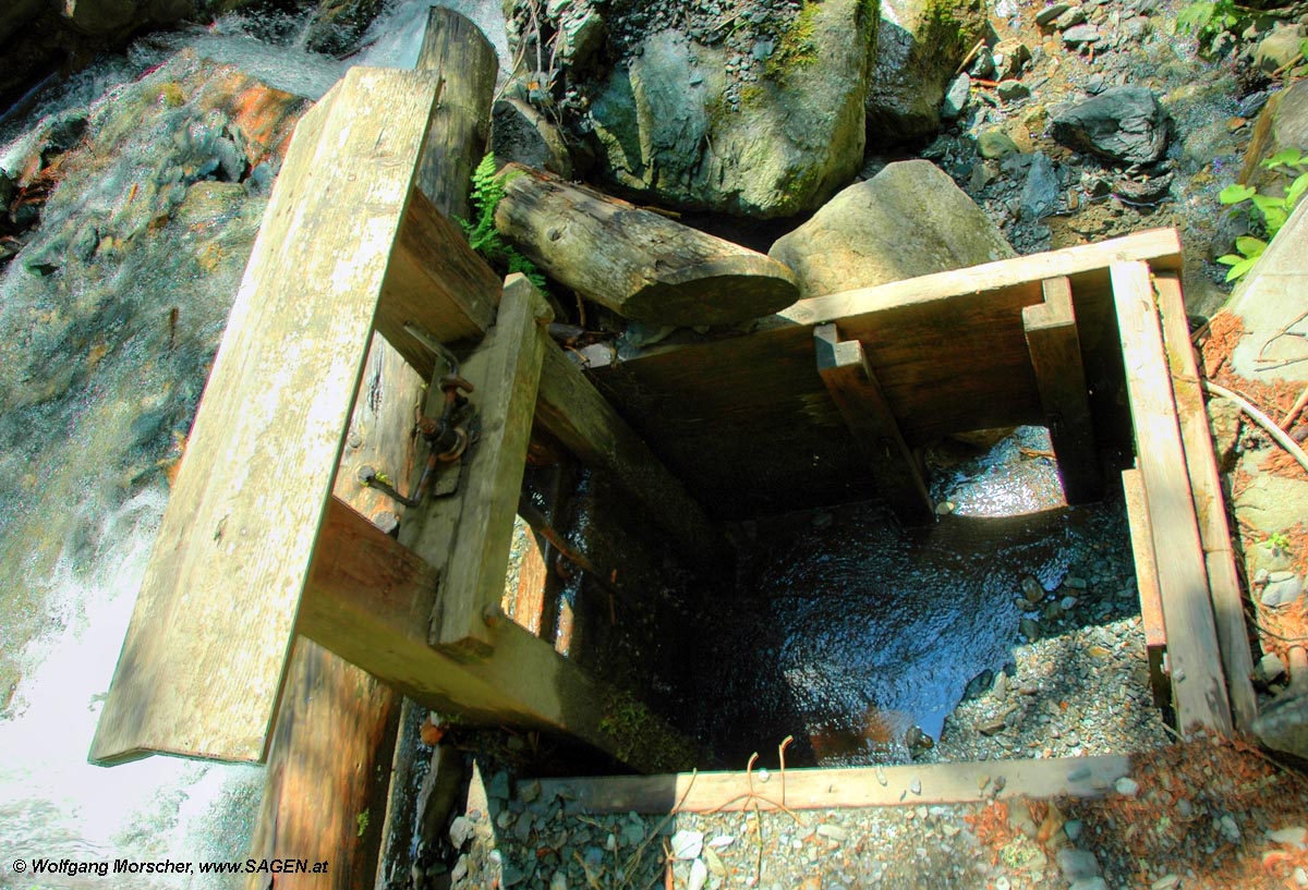 Wasserabzweiger Getreidemühle Stettau, Alpbach