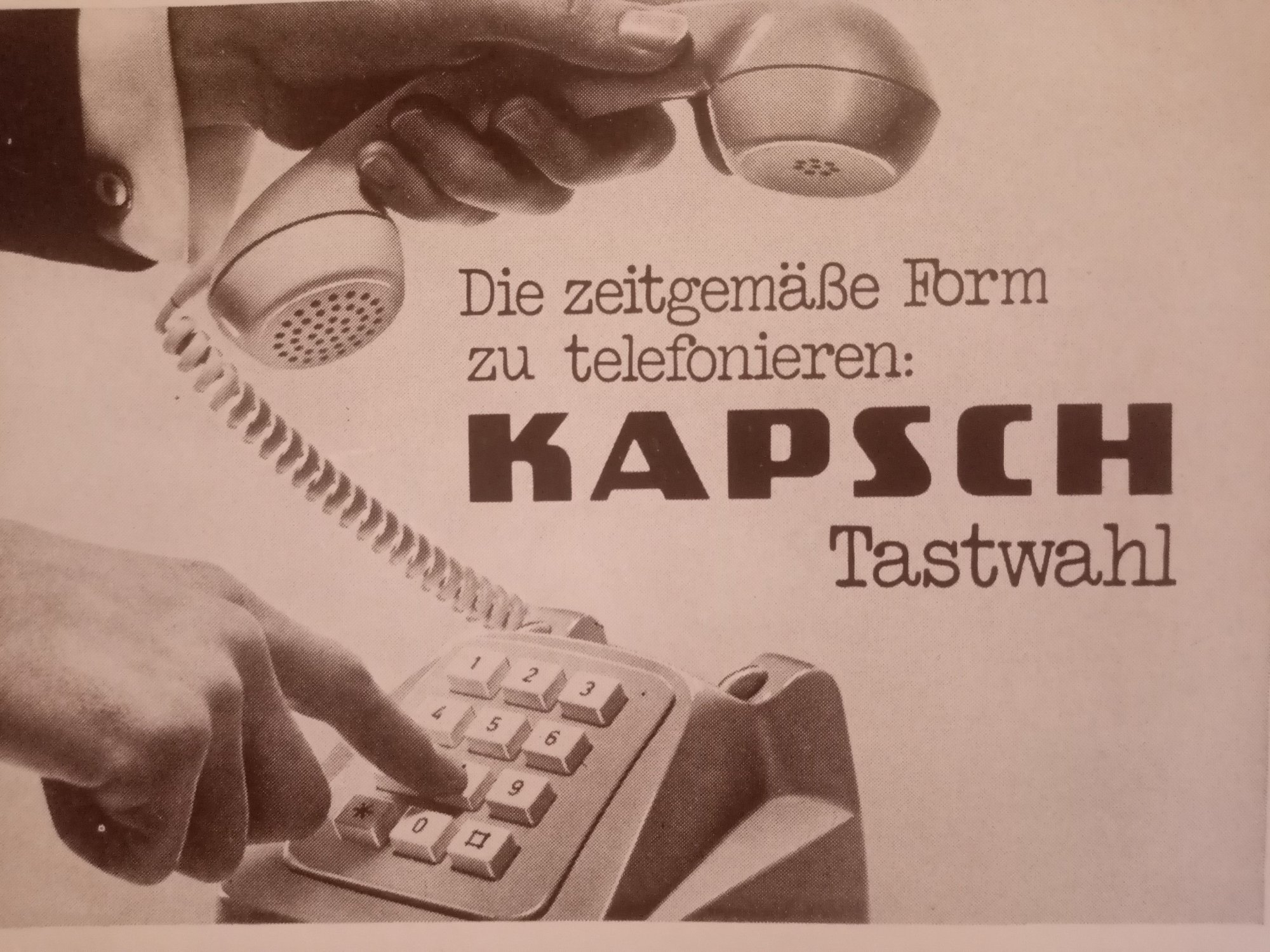 Werbung Tastentelefon Kapsch