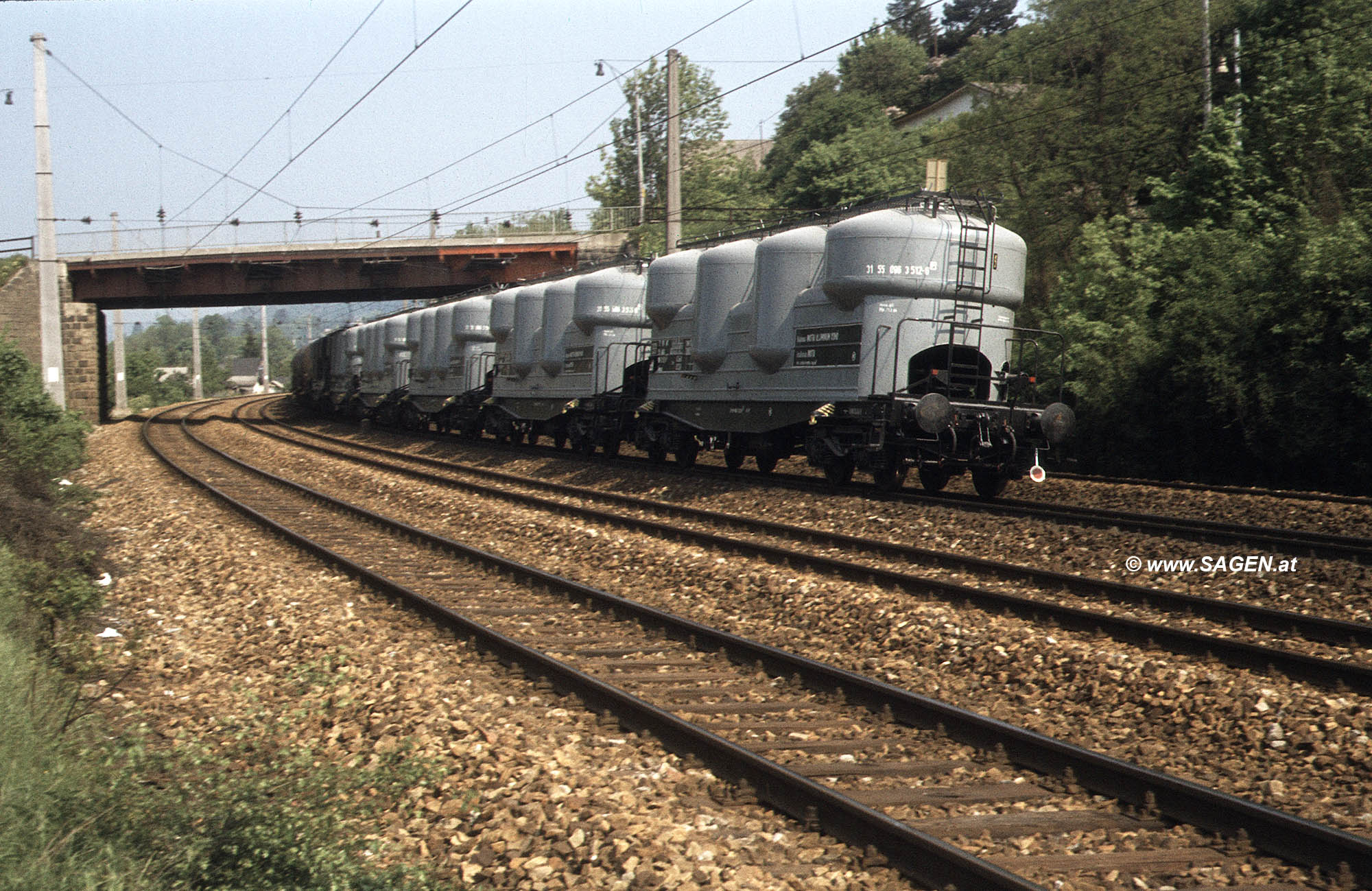 Westbahn Güterzug Wolf in der Au 1979