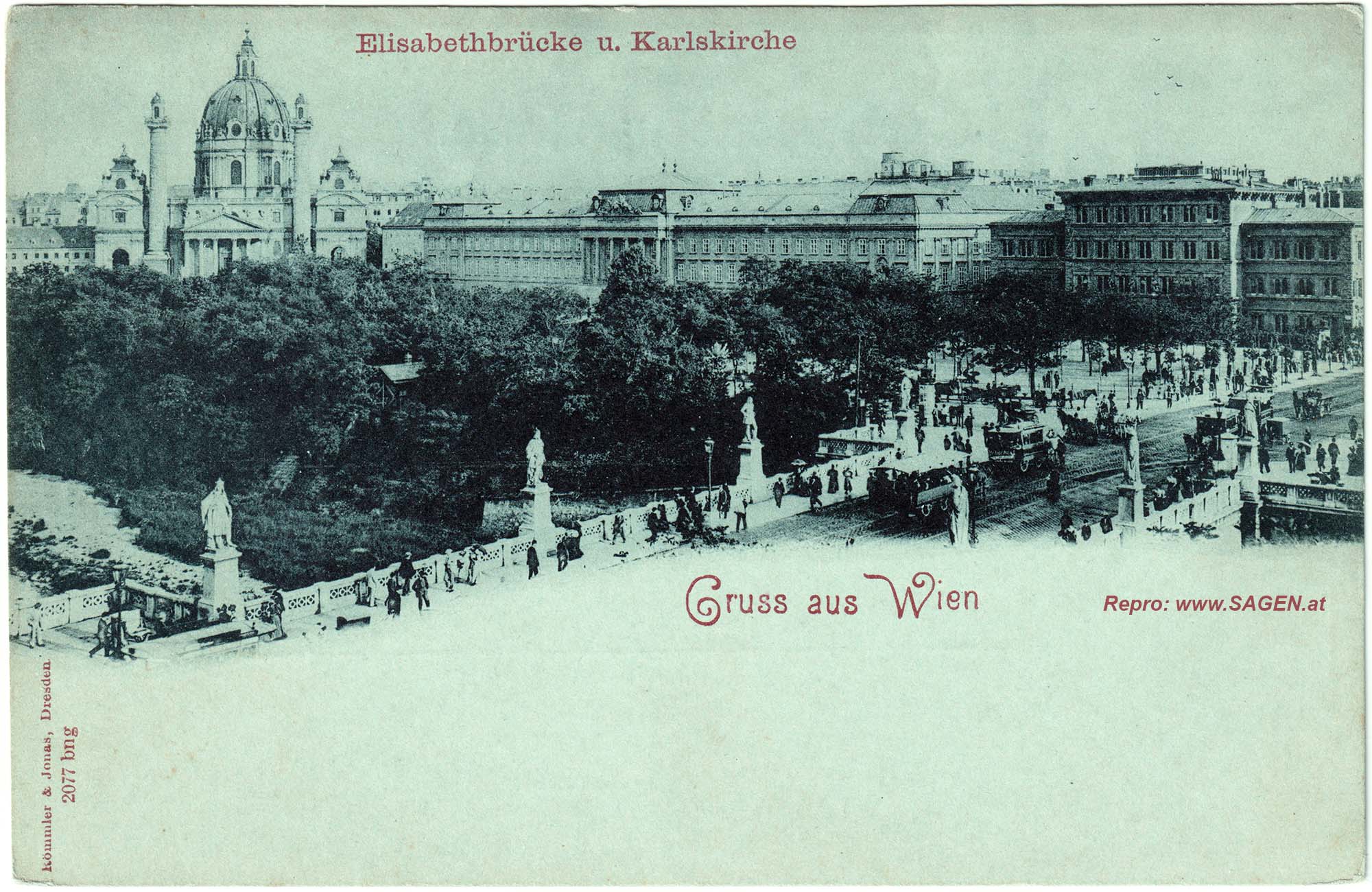 Wien, Elisabethbrücke und Karlskirche