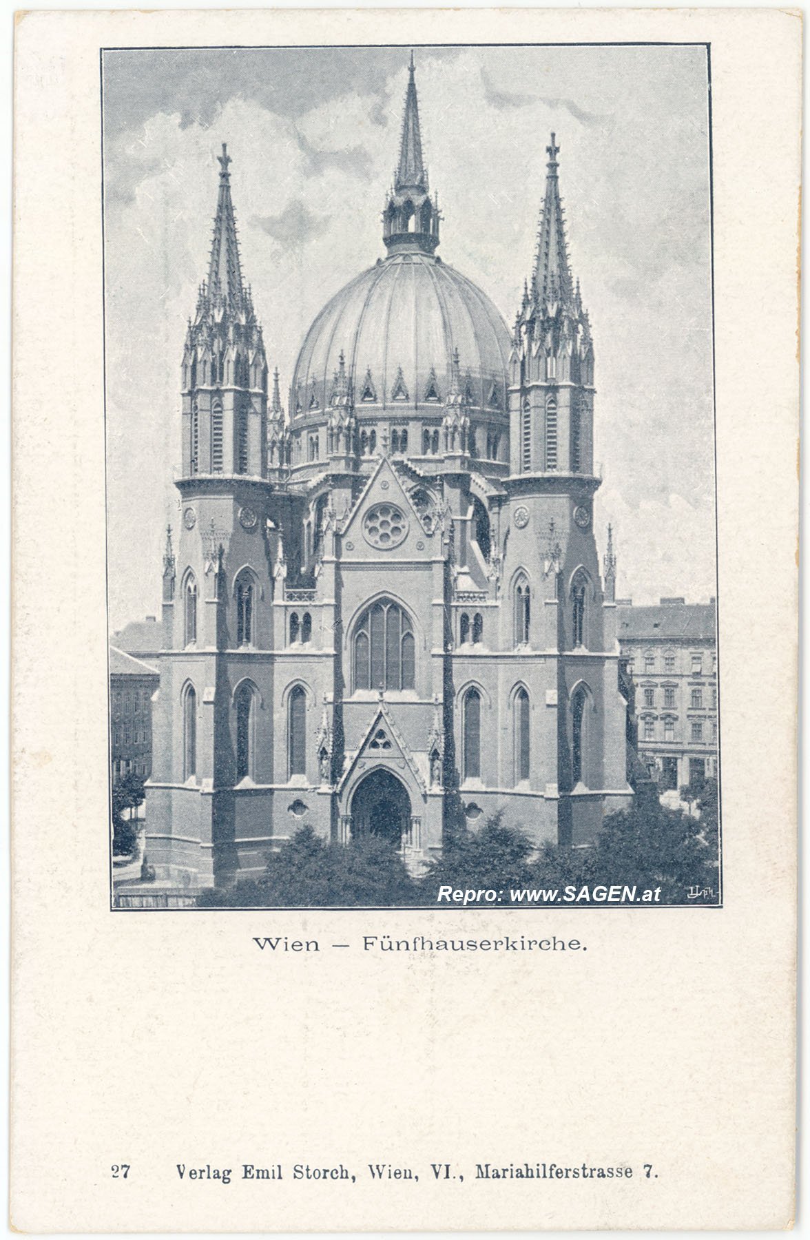 Wien Fünfhauserkirche um 1905 (heute: Kirche Maria vom Siege)