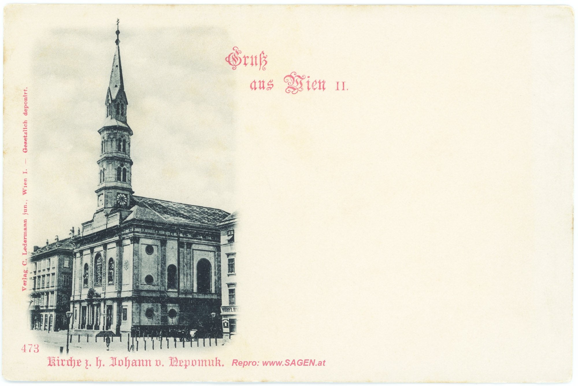 Wien Johann-Nepomuk-Kirche (Nepomukkirche) um 1905