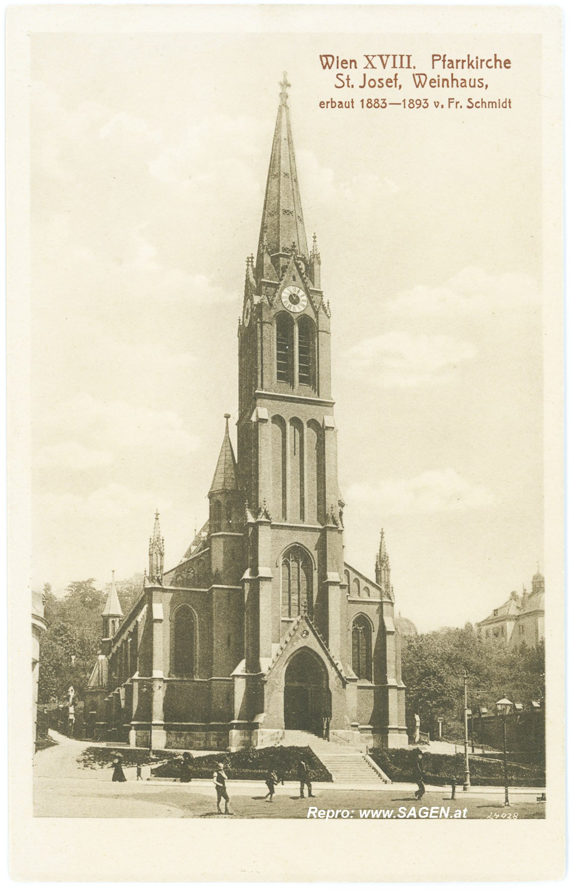 Wien, Pfarrkirche St. Josef-Weinhaus im Jahr 1912